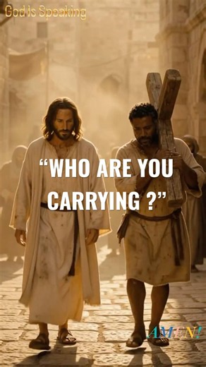 "The Stranger Who Carried Jesus' Cross… and What Jesus Said to Him 🙏" #god #godmessage