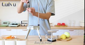 Commercial Vegetable Fruit Chopper Dicer,Heavy Duty Stainless Steel French Fry Cutter Slicer with 1/4" 3/8″ 2 Blades, 4 Non-slip Rubber Feets for Fries Onion Potato Carrot Cucumber Peppers Tomato