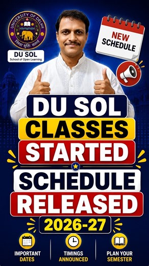 🚨 DU SOL Classes Started 2026-27 | Schedule Released! | SOL classes Check Schedule Now📚 #Shorts