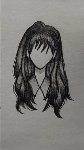 how to draw anime girl hair.✨ #shorts #sketch #art #drawing