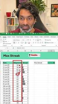 Find the Longest Winning Streak in Excel #excel #tutorial #exceltips