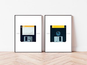 Vintage Floppy Disk Office Art - Set of 2 - Computer Prints - Unframed Wall Art Print - 3M 3.5 Inch Floppy Disk - Computer Media Art - Etsy