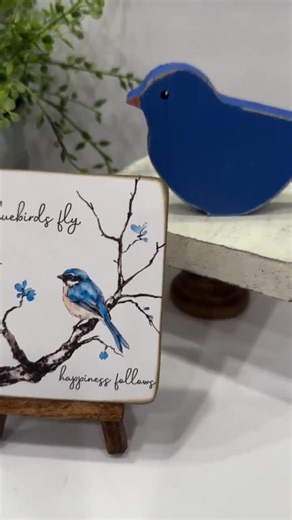 Rustic Bluebird Decor–wood Bird Figurine- Mini Sign With Easel, Farmhouse Tiered Tray Decor,bluebird Gift for Bird Lover, Small Bird Accents - Etsy