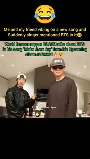 BTS IG update💜World famous rapper DRAKE talks about BTS in his song🔥😍 #shorts #bts