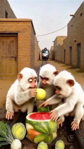 Monkey’s Revenge Gone Wrong 😱 | Gorilla Saves Yeti’s Kids from Train #animals #cartoon