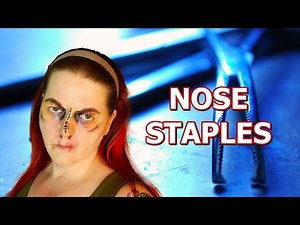 Gruesome Body Horror Makeup Tutorial for Beginners- Nose Staples I Scar Wax & Eyeshadow