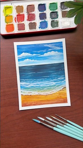 Easy Watercolor Beach Painting for Beginners | Step by Step Tutorial