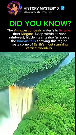 This Amazon waterfall is 5x taler than Niagra #history #facts