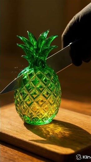 Glass Cutting ASMR with Pineapple