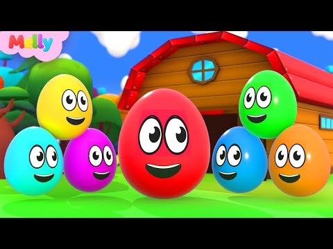 Aprender Colores y Números | Huevos de Colores en la Granja | Canciones Infantiles Melly en Español