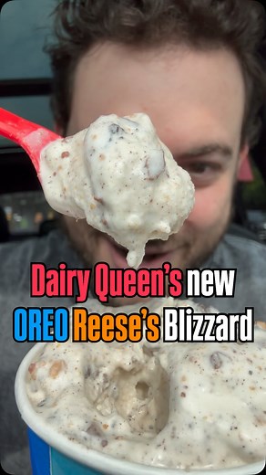 snachwithzach on Instagram: "Dairy Queen’s new OREO Reese’s Blizzard is here so today, we’re trying it out with my friend and fast food expert @bailey_fink! This is DQ’s Blizzard of the Month for October, featuring one of 2025’s hottest candy cookie combos starting September 29th. If you’re in Texas, you’ve already had it—this is for the rest of us. ;) Will you be trying Dairy Queen’s new OREO Reese’s Blizzard? #dairyqueen #fastfood #foodstagram #icecream #reeses #oreo #softserve #dessert #candy