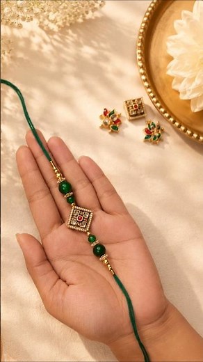 DIY Green Kundan Rakhi Making at Home | Easy Handmade Rakhi Tutorial | Raksha Bandhan 2026 Craft