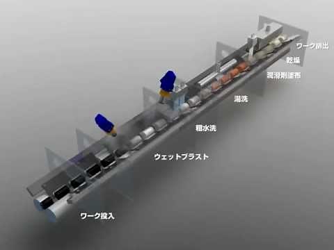 WLS（ウェットブラスト・１液潤滑剤塗布）処理プロセス 【ビレット精密冷間鍛造前処理】