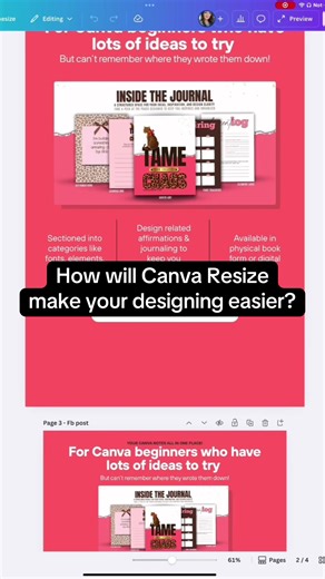 The Resize tool is that girl. 👀 I took ONE design and made 3 new sizes in under 30 seconds… because work smarter, not sweat harder. If you’re not using this feature in @canva yet, what are you even doing? 😅 Tap   follow for more click-by-click tutorials. #CanvaLove #canvatips #canvapro #canvawithmissi #designhack