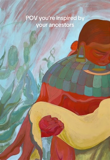 Indigenous futurism is carrying ancestral knowledge with us as we move forward in community 🌋🌋 #art #acrylicpainting #myartwork #artprocess #wipart