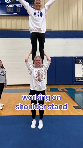 Cheer stunting with shoulder stand and coed work!#cheerleading #cheerleader #fyp #foryourpage #stunt #letsgo #football #cheersquad
