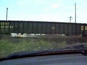 CSX Freight Train Really Working the Horn