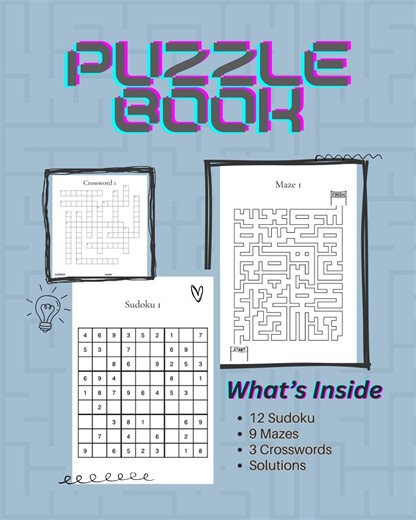 Puzzle Book for Kids – Fun Brain Games & Activities – Printable Book - Etsy Canada