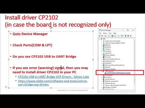 Setup Arduino IDE and ESP32 Board - setup port driver when COM port is not detected