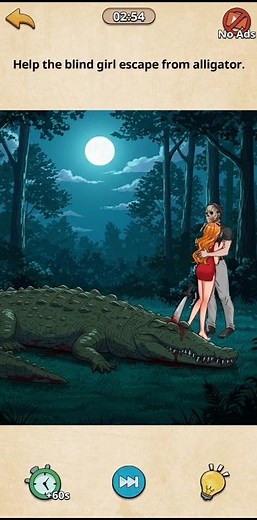 Nightmare Puzzles The Unknown Level 37 || Help The Blind Girl Escape From Alligator || #gaming #2025
