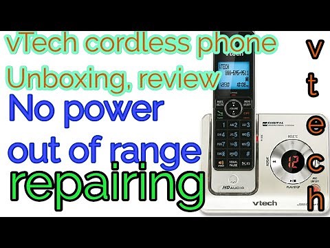 vTech cordless landline phone unboxing and review,fault finding and repairing,no power,out of range