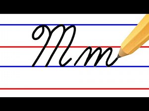 letter M, cursive handwriting practice