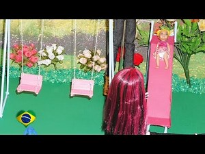 Como fazer parquinho (escorregador) para boneca Monster High, Barbie, EAH, etc