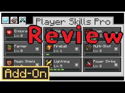 Minecraft Bedrock addon review Player Skills Pro
