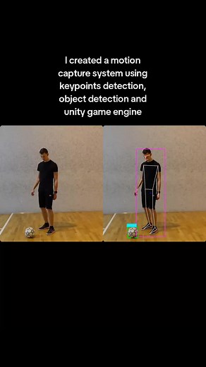 I wanted to share a project I've been working on that combines computer vision with Unity to create an accessible motion capture system. It's particularly focused on capturing both human movement and object tracking for sports/games. This is implemented using a single camera, so it is a low cost alternative to a motion capture suite. #computervision #computerscience #gamedevelopment #motioncapture #coding #programming #football