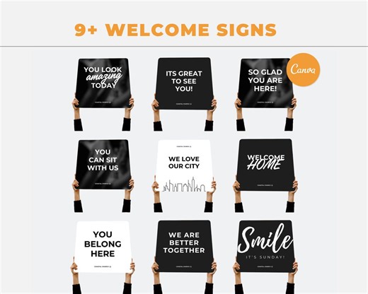 Handheld Church Welcome Signs Templates Church Templates Church Welcome Sign Canva Template Church Program Hand Held Church Greeter Signs - Etsy