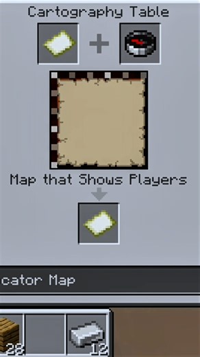 Minecraft में Map और Cartographer Table बनाना #minecraft #tipsandtricks #shorts