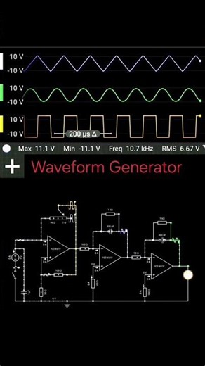 🔥 Waveform Generator Circuit | Square, Sine & Triangle Wave Using Op-Amps