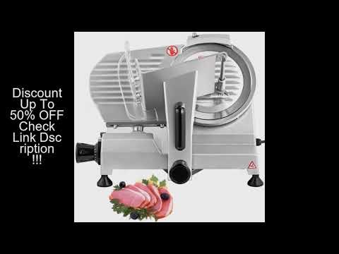 SucceBuy Meat Slicer 8/10inch Carbon Steel Blade Electric Deli Food Slicer Adjustable Thickness Comm