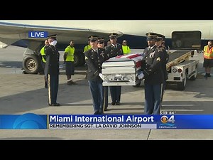 Casket Of Sgt. La David T. Johnson Arrives At Miami International Airport