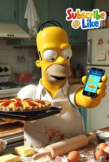 Homer Simpson and the Mysterious Oven Pie. #thesimpsons #funny