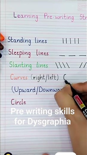 pre writing skills for Dysgraphia