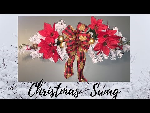 Dollar Tree Christmas Swag using Mini Christmas Trees