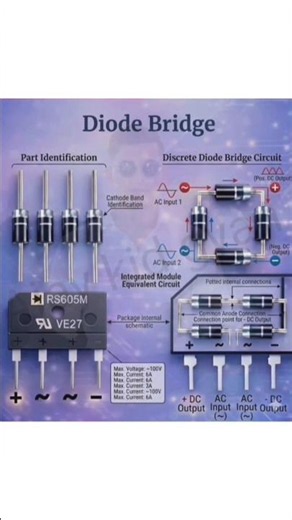 Diode Bridge, Part Identification | Discrete Diode Bridge Circuit ⚙️ #diy #shorts #diode #short