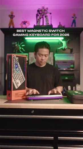 Best magnetic hall effect keyboard this year. And that didn’t come from me, its from various different people i’ve talked to. Its such a good pre-built keyboard that has the best features you would ask for. Rapid trigger, very precise actuation point, SOCD, and that OWL TI switches are definitely creamy thocky! Thanks to @berserkeys for sending this keyboard Oh i forgot to tell you I love the colors of this! Evangelion Unit 01 Inspired and Cyberpunk #mechanicalkeyboards #techreview #magneticswit