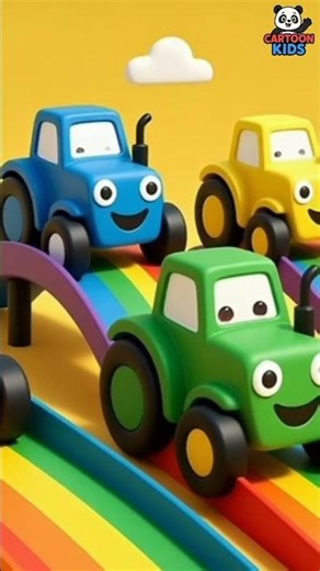 Colorful Tractor Race | Learn Colors with Toy Tractors & Balls | Kids Cartoon Video | Shorts Video