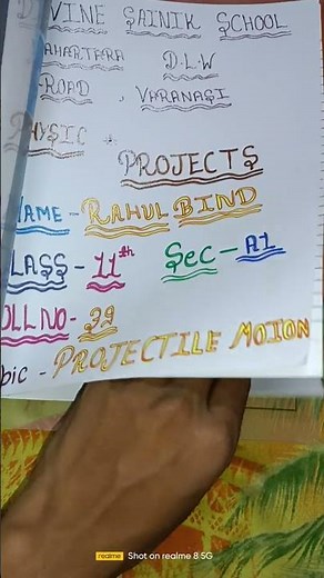 Physics Project/Class 11 /Topic Projectile