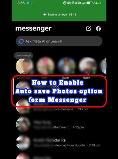 How to Enable Auto Save Photos from Messenger