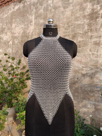 Handmade Aluminum Chainmail Halter Top – Medieval Festival, Cosplay & Renaissance Fair Outfit for Women - Etsy