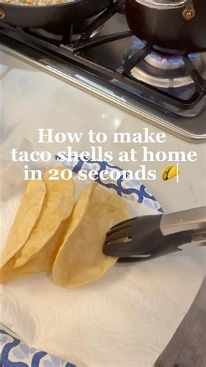 How to make taco shells in 20 seconds! 🌮 #cooking #food #taco #homemade #recipe #fypシ #fyp #fy