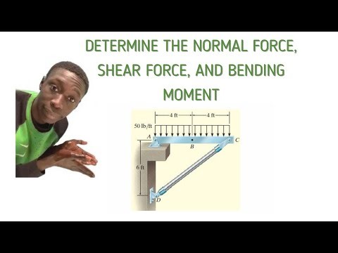 DETERMINE THE NORMAL FORCE, SHEAR FORCE, AND BENDING MOMENT