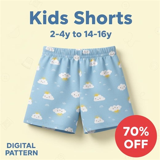 Kids Shorts Sewing Pattern PDF, Sizes 2–4Y to 14–16Y, Boys & Girls Shorts Pattern, Printable A4 US Letter AO, Digital Sewing Download - Etsy
