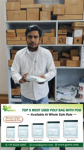 Gurez India Pvt Ltd - Corrugated Boxes on Instagram: "📦 Top 5 Most Used Poly Bags With POD – Now at Wholesale Rates! Small business owners, your shipping just got easier, safer & more professional 🚀 ! 📦 Available Sizes: 8×10 | 10×12 | 10×14 | 12×16 | 16×20 inches ✔ Strong Adhesive ✔ Waterproof & Tear-Resistant ✔ POD Jacket Included ✔ Courier-Approved Quality ✔ MOQ Only 50 Pcs 🎄✨ Christmas + New Year Shipping Sale is LIVE! ✨🎁 ✨ 10% OFF on ₹999 — Use Code: WELCOME10 ✨ 15% OFF on ₹1500 — Use C