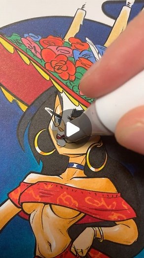 Deuza on Instagram: "Coloring process of my latest Pinup ! Enjoy ✌️ #pinupart #artprocess #traditionalart #artreels"