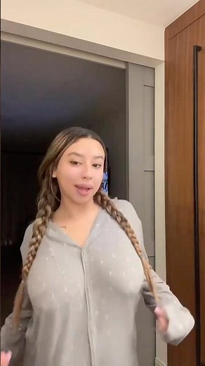 No bra Big boobs bouncing see through