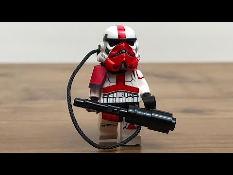 How to make a CUSTOM Lego INCINERATOR TROOPER! Custom Lego Star Wars The Mandalorian figure tutorial